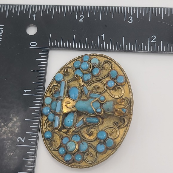 Vintage Tibetan God Brooch Goddess Deity Buddha‎ - Picture 5 of 6